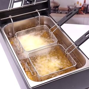 6Liter/12Liter /20Liter Single And Dual Electric Deep Fryer Stainless Steel Frying Machine Electric Fryer With Basket Oil Frying Pot with Temperature Control & Timer for Restaurant or Home Use Perfect for Fried Chicken Nuggets & Fries