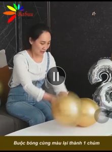 Bóng số tuổi size đại kèm bóng và vương miện trang trí sinh nhật