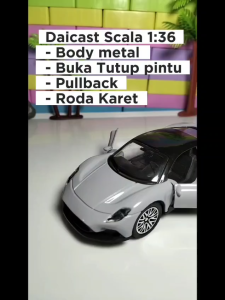 MAINAN ANAK MOBILAN DIECAST SPORT CAR SCALA 1:36 BODY METALPULLBACK