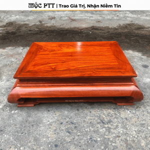 Đế Tượng  Kỷ chữ nhật  Khay trà gỗ Hương Đá mẫu trơn Cao 15 cm