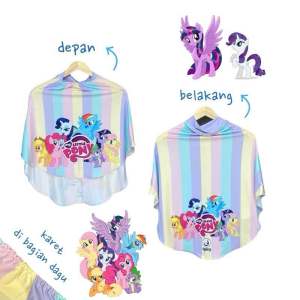 Bergo Printing Anak Motif Little Ponny / Hijab Instan Anak