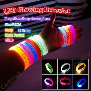 LED Glowing Bracelet Flashing Wristband Bar Concert Cheer Props Rave Party Atmosphere