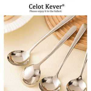 Food Grade 316L Stainless Steel Long Handle Round Spoon
