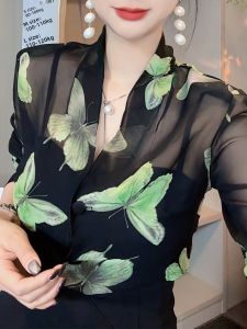 UYFY | Black Printed Loose-Fit Slimming Casual Shirt