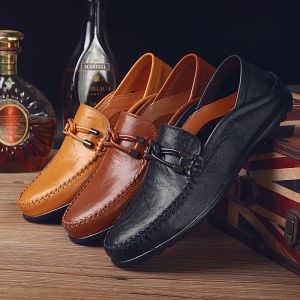 ORNGMALL Mens Casual Shoes Fashion Flats Leather Shoes Man Loafers Moccasins Slip-On Lazy Shoes Driving Shoes Loafers for Men