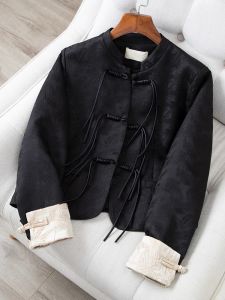 New Chinese Style Embroidered Button Short Jacket Womens Early Spring New Retro Tang Costume Short Top Fashion Commute