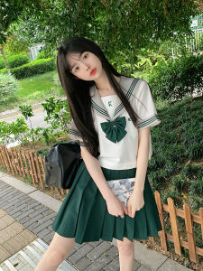 Japanese Style Sailor Suit Summer Short Sleeve Uniform Pavilion After School Girls Clothing Set for Women