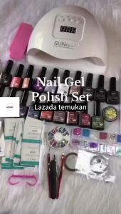Paket Nailart Lengkap 1 Set Profesional Gel Kuku Nail Art 120W UV/LED Nail Lampu Pengering Kutek Kuku Kit Manicure Selesai Salon Nail Profesional Pilihan 40 Warna