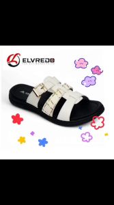 Sandal Wedges Wanita Elegan YNT01 Desain Bahan Kanvas Tumit Sedang - ELVREDO