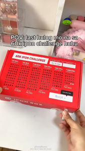 JFAST 1pc Ipon Box By Chinkee Tan Challenge Savings Box Save 60k Easily Financial Goals & Habit Building Tool