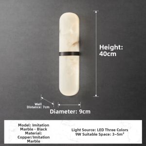DAIWEIYA | Marble Imitation Elliptical Wall Light