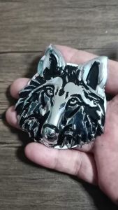 ส่งจากกรุงเทพ โลโก้ ชิ้นงานโลหะ ขนาด 6.5x7.0 Cm 1อัน สุนัข สีเงิน