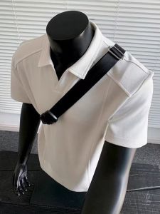 YEBO | Oversized Vintage Boxy Short Sleeve Polo Shirt