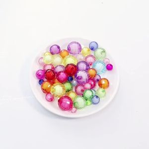 20-100pcs/Lot 8-20mm Faceted Acrylic Bead in Beads Round Loose Spacer Beads For Jewelry Making DIY Bracelet Necklace Accessories