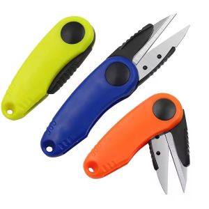 1/2/4pcs Folding Scissors Fishing Line Cutter Clipper Shrimp-Shaped Scissors Telescopic Rope Kit Fishing Tackle Quick Knot Tool