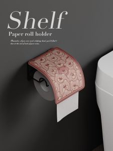Cartoon Bathroom Toilet Paper Holder Box Wall Mounted Hand Washing Room Paper Towel Rack No Drilling Required Fresh Style