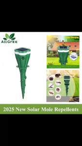 2025 New Solar Powered Mole Snake Repellent for Lawn Yard Garden Outdoor Ultrasonic & Vibrating Deterrent Spikes Large Area