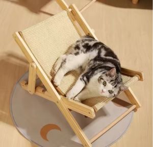 HATELI ของเล่นแมวเบาะนอนน้องแมวแบบปรับได้โครงสำหรับปีนป่ายของแมวทุกฤดูเก้าอี้ชายหาดระบายอากาศได้ดีกระดานลับเล็บสำหรับแมวที่นอนสำหรับสุนัขลูกสุนัข