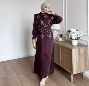 DALIA DRESS SATIN / DRESS BRUKAT / DRESS LEBARAN
