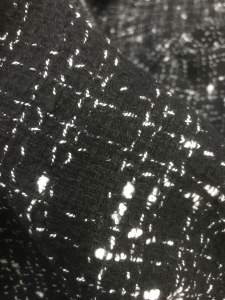 Vải Bố Dạ Tweed màu đen vân trắng 2 lớp dày mềm (khổ 1m45)may Đầm Váy VestBlazer Comple thời trang