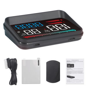 Digital Speedometer RPM Voltage Turbo Pressure Oil Temp Time Gauge For Auto Car Head Up Display P16 OBD2 TFT LCD Color Screen