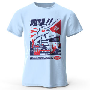 Urban Anime Dinosaur Graphic T-shirt - Unique Japanese Cartoon Design for Men Women Trendy Streetwear