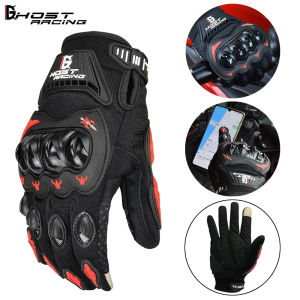 Original Ghost Racing Touch Screen Glove Motorcycle Motor Riding Glove 3D Protect Mesh Glove Sarung Tangan Motor
