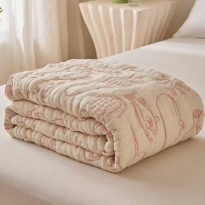 Pure Cotton Gauze Blanket Muslin Bedspread Summer Towel Quilt Single Bed Cover Twin Size Bedsheet Printed Sofa Throw 1 sold bySmall items Store (4.8 | 358 sold ) 1 sold