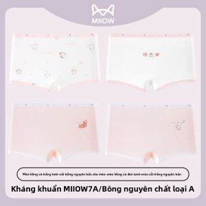Quần đùi MiiOW cho bé gái làm  vải cotton nguyên chất thoáng khí chống vi khuẩn