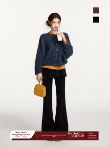 THROUS | Quần Tây Dày Có Mũi Flap Tháo Lắp Đuôi Chân Sơ Rộng Quần Ống Rộng Phong Cách Thông Dụng