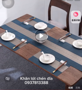 Tấm Lót Bàn Ăn Khăn Lót Bát Dĩa Sọc Ngang