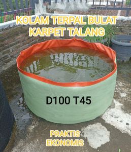 Kolam Terpal Karpet Talang D100 T45 Bahan A20 Korea Praktis Langsung Pakai