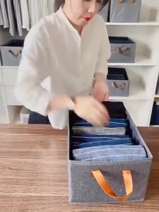Foldable Storage Box Organizer Clothes Storage Bag Cationic Fabric Storage Cabinet Two-Handed Handle