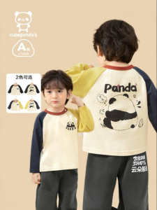 CUTEPANDAS | Áo Thun Dài Tay Trẻ Em Thu