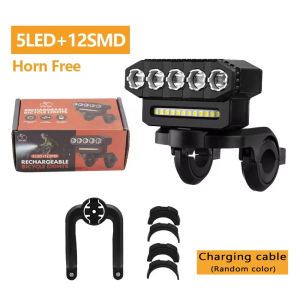 5/8 LED Bicycle Front Light USB Rechargeable 130dB Cycling Bike Horn Easy to Install 6 Modes Bicycle Bell Light