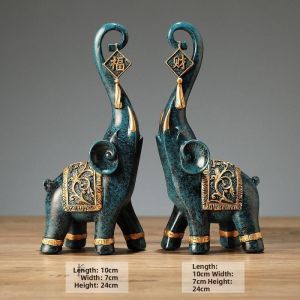 Lucky Wealth Elephant Resin Decor