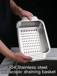 Adjustable Dish Drying Rack - Stainless Steel Sink Drainer for Dishes Fruits Vegetable - Space-Saving Kitchen Organizer