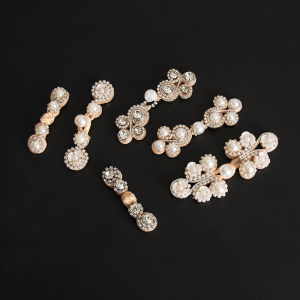 Handmade Decorative Buttons for Cheongsam Hanfu High End Jade Proof Rhinestone Embellished Chinese Style Clothing Accessories