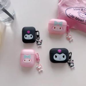 适用于Frosted Kuromi Melody AirPods 1/2/3/4/Pro/Pro2 Cute Cartoon Pattern Earphone Case AirPodsPro2 Case