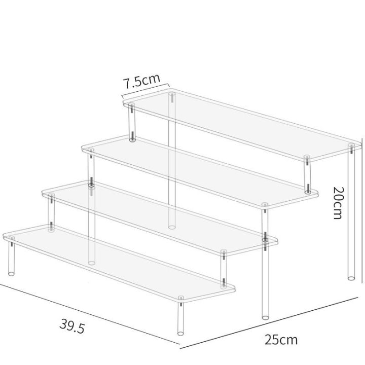 Acrylic Clear Display Risers Stand Perfume Organizer 1-4 Tier Doll ...