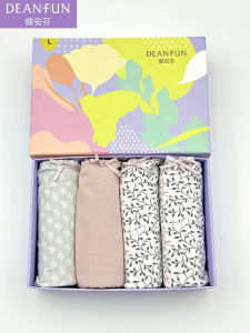 กางเกงชั้นในพิมพ์ลาย Pure ผ้าฝ้าย ใส่สบาย ระบายอากาศได้ดี ลายดอกไม้ Mid-High เอว สุภาพสตรี กางเกงใน Flat กางเกงชั้นในหญิง 13118