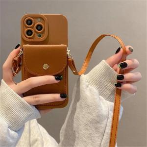 For iPhone 15 Pro Max 15 Plus 14 Pro Max 14 Plus 13 Pro Max 12 Pro Max Square Silicone Crossbody Lanyard Leather Wallet Card Holder Phone Case For iPhone 11 Pro Max XS Max XR X XS 7 8 Plus