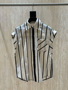 YUFUQING | Korean Style Striped Sleeveless Shirt Womens Summer New Loose High Waist Straight Cut Polyester Fiber Casual Top