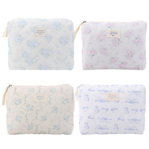 Women Portable Cosmetic Storage Bag Quilted Checkered Makeup Bag Travel Makeup Cosmetic Case Make Up Brush Bags for Girl