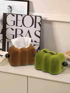 Luxurious Creative Tissue Box for Living Room Coffee Table Home Use Drawstring Design High-End Feelings Napkin Storage Decorative Ornament