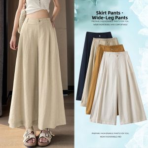 La Chapelle | Summer Lightweight Sun Protection Loose Ice Silk Linen Culottes