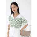 BL20923 Middle Stripe Oversize Knit Top. 