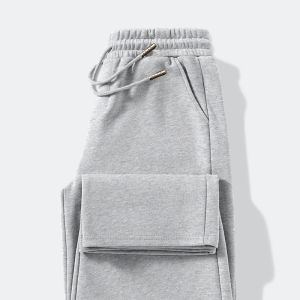 Autumn and Winter Thermal Lamb Wool Flannel Lined Trousers for Middle-aged and Elderly Men