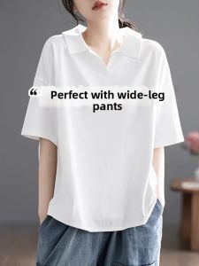 High-End Minimalist Loose Slimming Short Sleeve T-Shirt