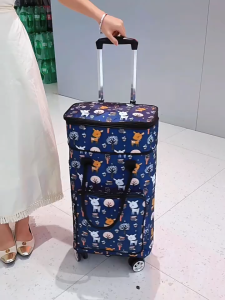 Multifunctional Retractable Folding Grocery Shopping Cart Shopping Trolley Market Trolley